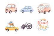 Watercolor Car Clipart, a Decorative Illustration by BerryPieArt (Thumbnail 3 of 4)