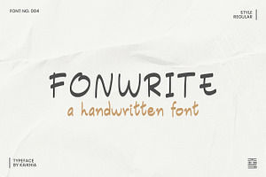 Fonwrite, Handwritten Font.