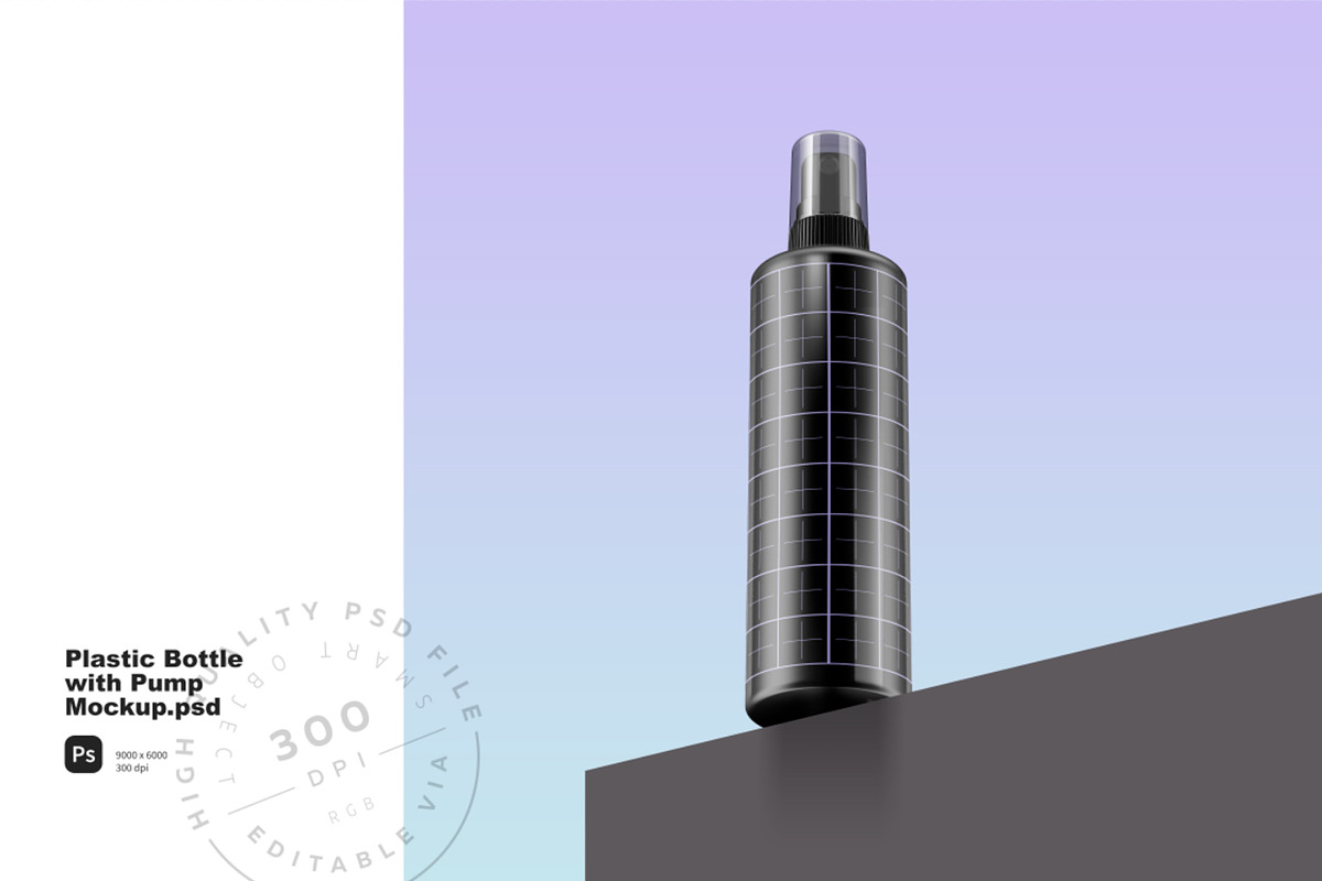 Plastic Bottle with Pump Mockup, a Packaging Mockup by Reformer Mockup (Photo 3 of 6)