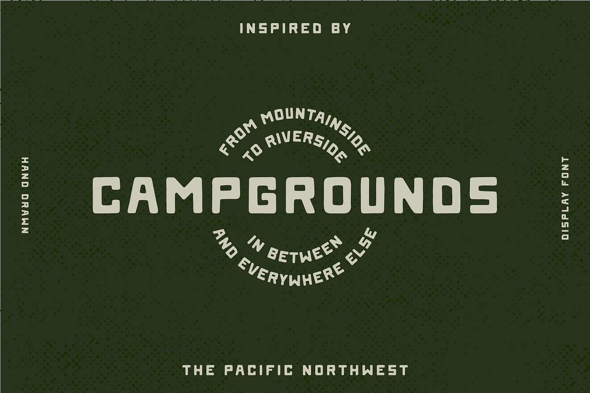 CAMPGROUNDS FONT, a Font by Studio Alexander (Photo 1 of 7)