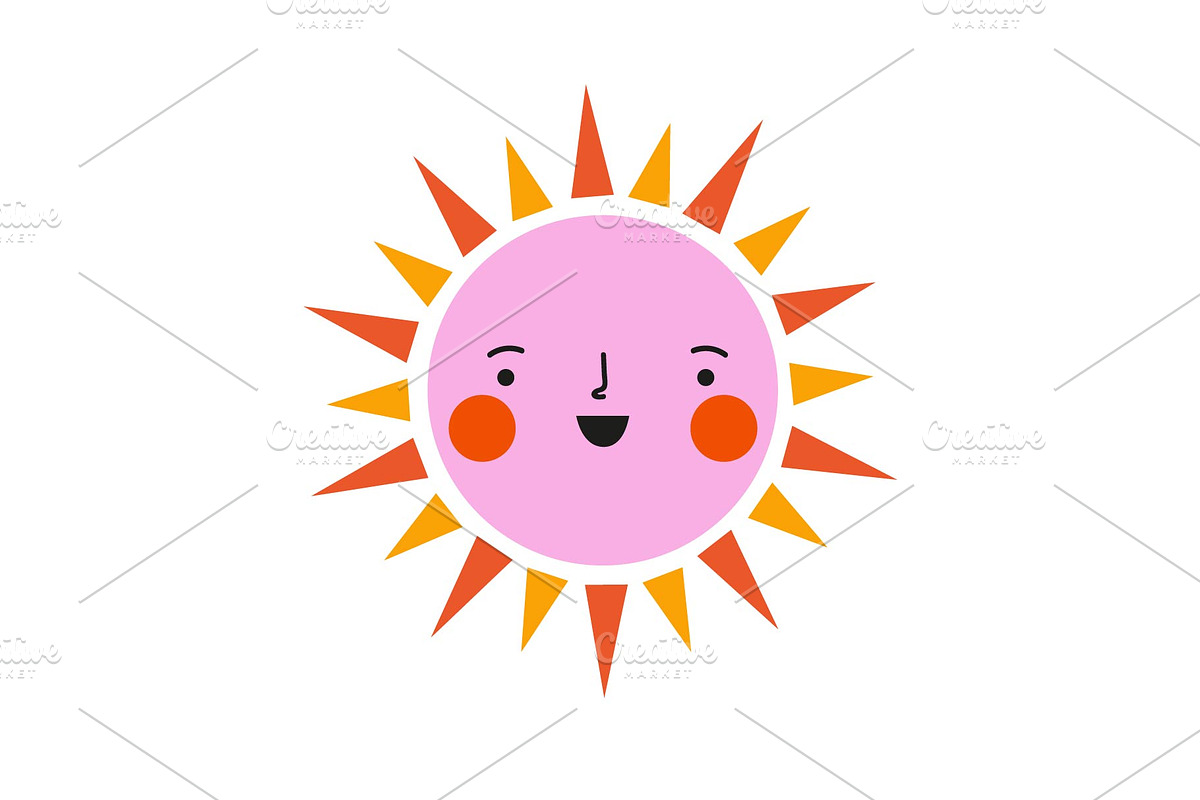 set of colored suns with smile faces, an Object Graphic by JULYMILKS (Photo 2 of 2)
