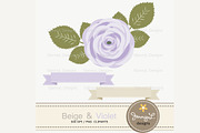 Beige & Violet Digital Paper clipart, a Pattern Graphic by JennyL Designs (Thumbnail 2 of 3)