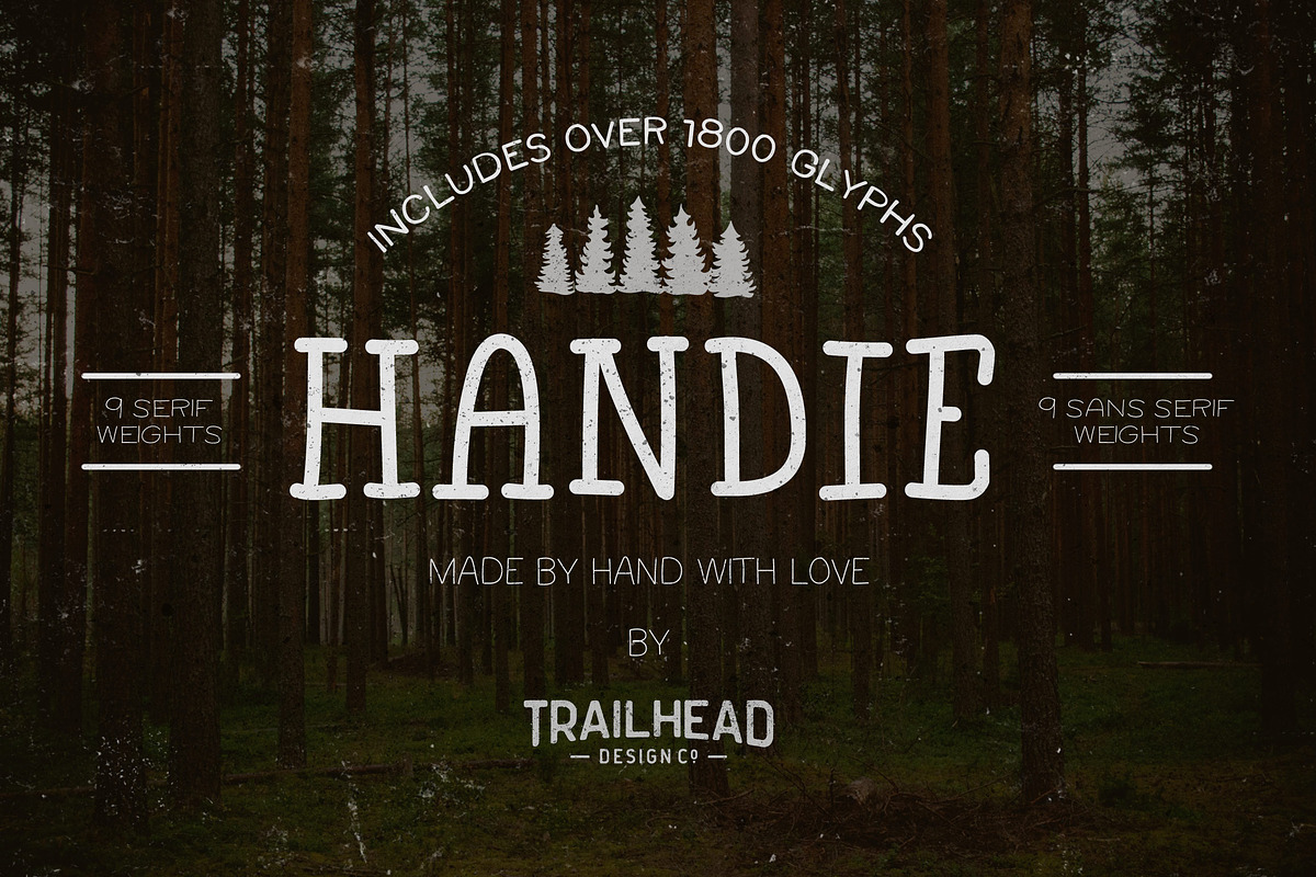 Handie Fonts - Over 1800 Glyphs, a Sans Serif Font by Nathan Brown (Photo 1 of 4)