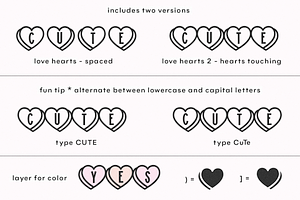 Love Hearts Cute Heart Font