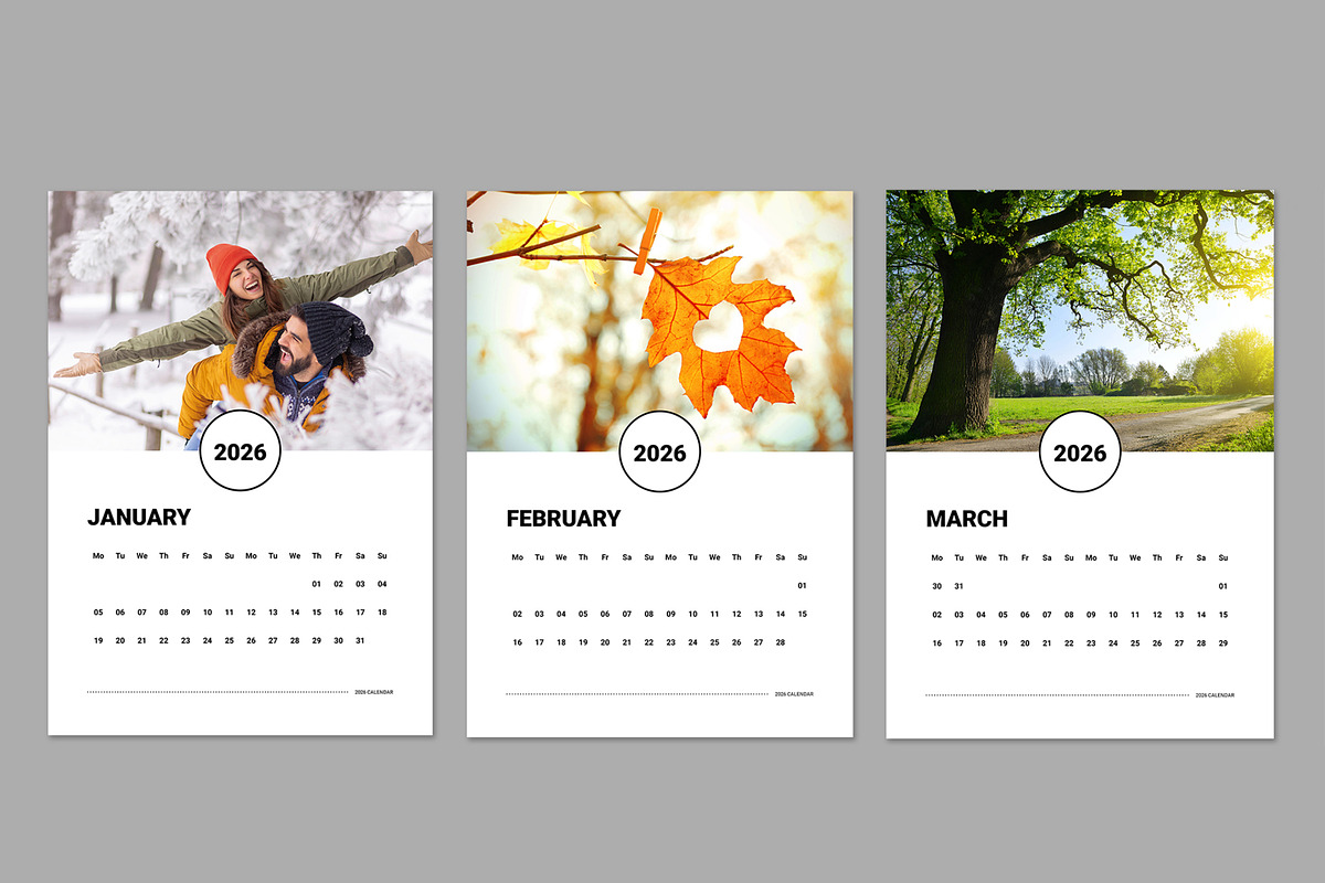 2026 Floral Wall Calendar Template, a Stationery Template by ContestDesign (Photo 2 of 5)