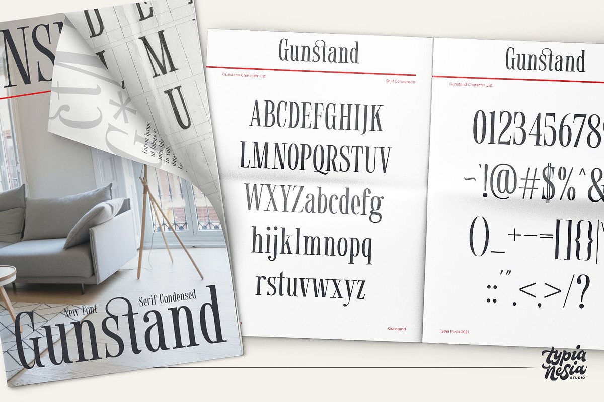 Gunstand - Condensed Serif, a Serif Font by Typia Nesia (Photo 10 of 10)