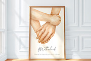 Watercolor Mommy & Baby Hands Print, an Illustration by EkaterinaViArt (Thumbnail 2 of 5)