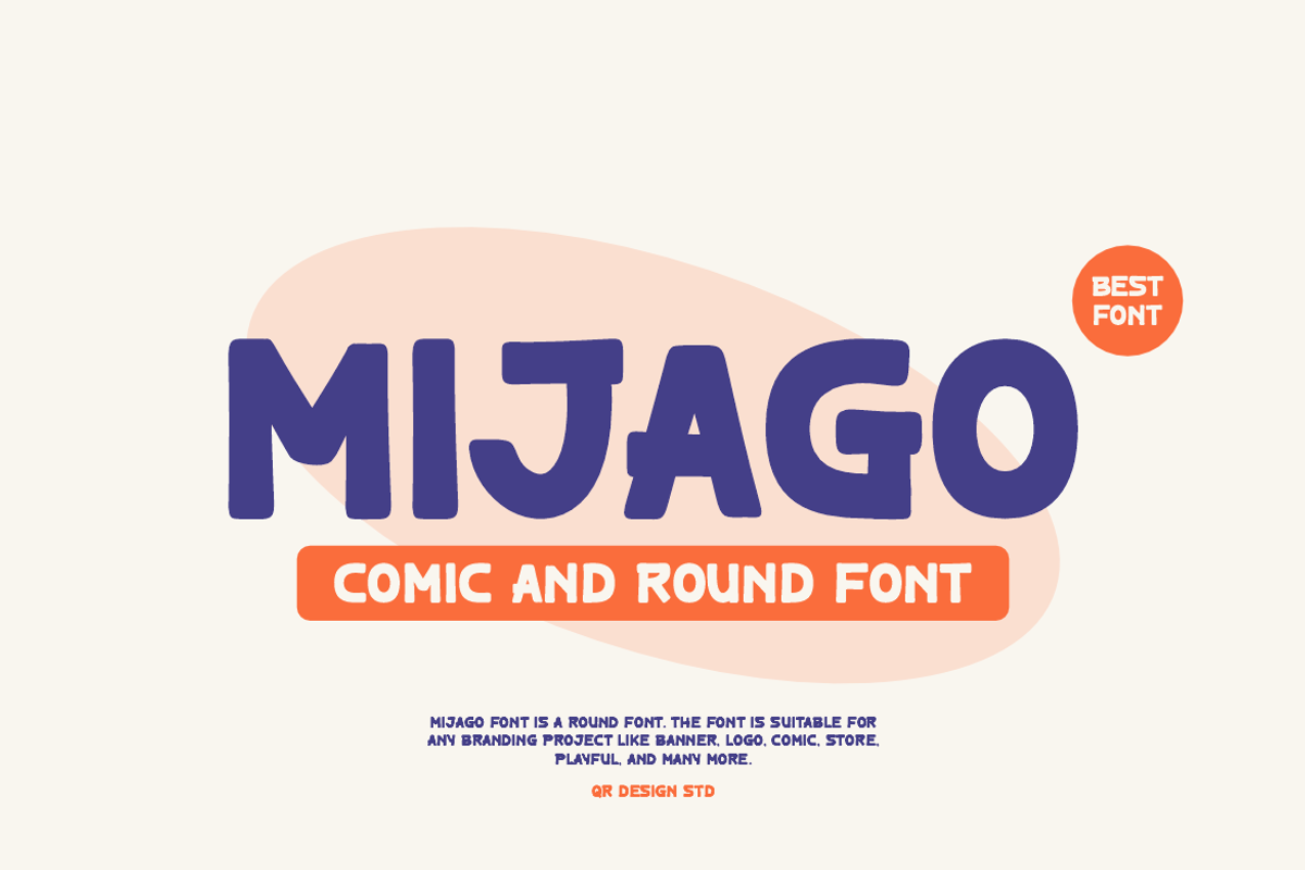 Mijago - Comic & Round Font, a Sans Serif Font by QR Design Studio (Photo 1 of 7)