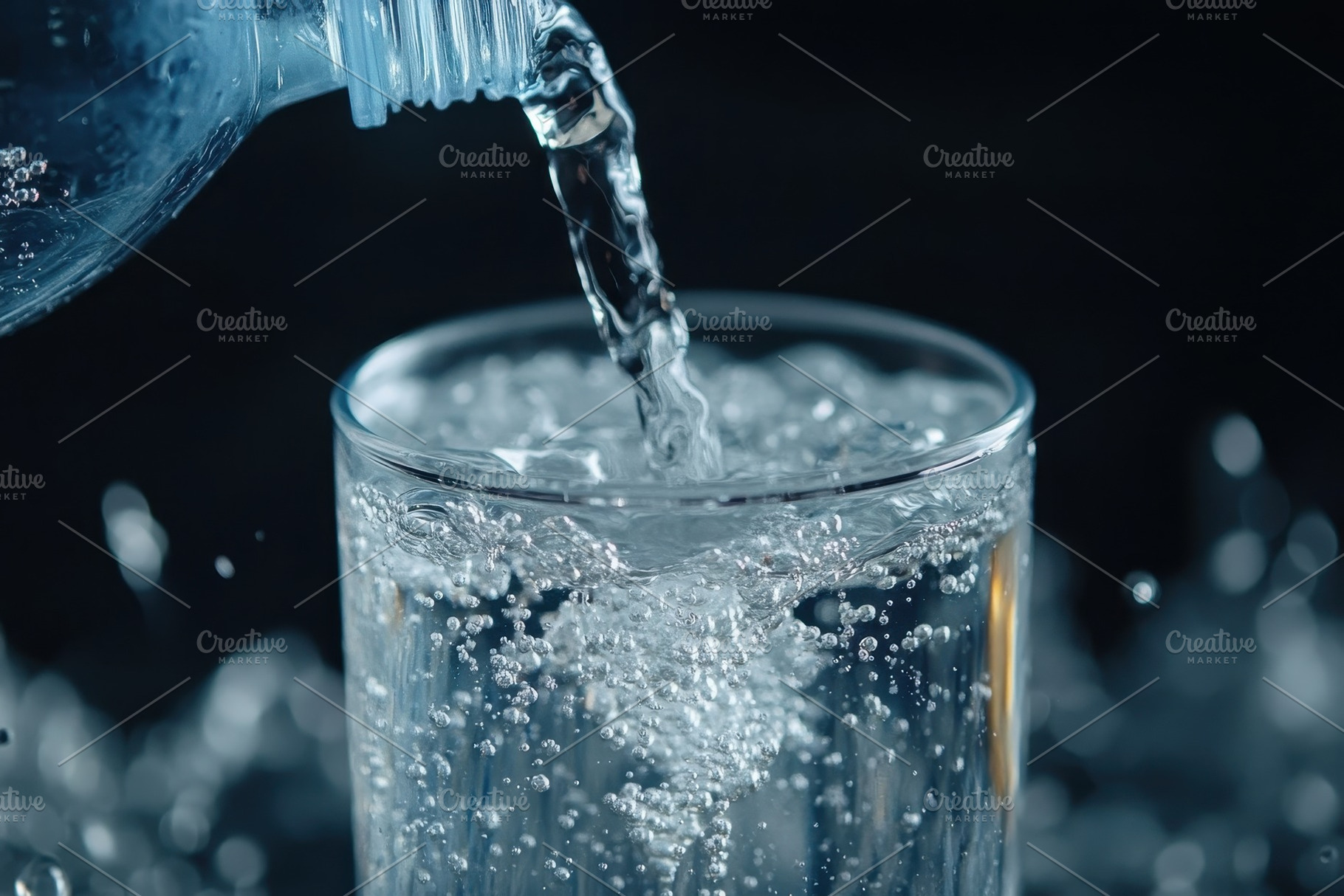 Pouring sparkling water into a clear, a Photo by Iftikhar Alam