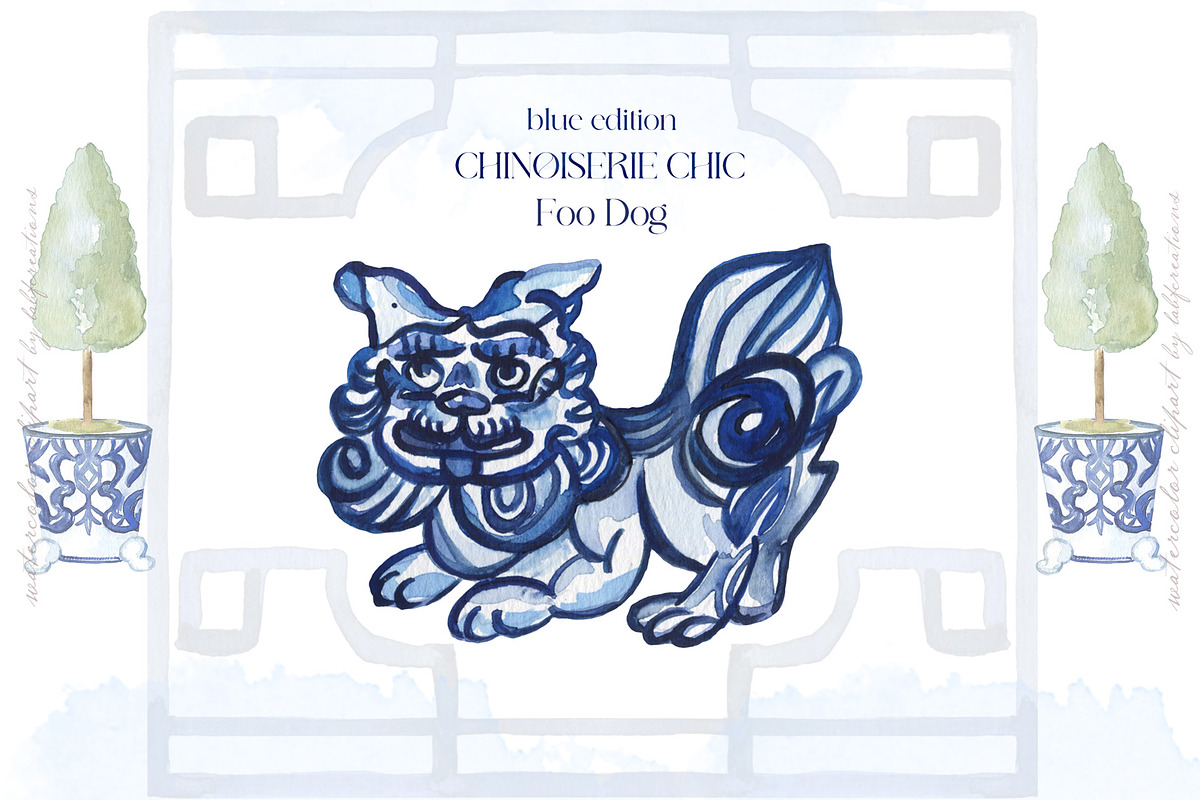 Chinoiserie Blue Watercolor, a Decorative Illustration by LABFcreations (Photo 10 of 10)