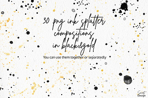 Black&Gold Ink Splatters Collection