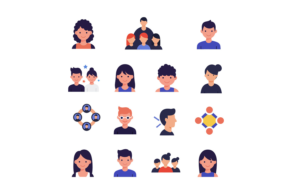 Diverse group of people in flat vect, an Illustration by designvectx