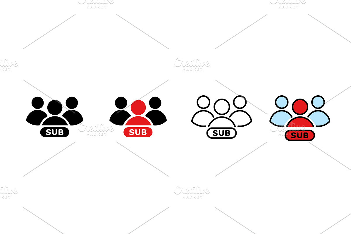 Icon of group subscription showing, an Object Illustration by skripnikbb