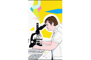 Illustration of a Female Scientist, a Technology Photo by tilialucida