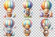 Easter Bear Hot Air Balloon Clipart, an Illustration by DreamCafeArt (Thumbnail 2 of 6)