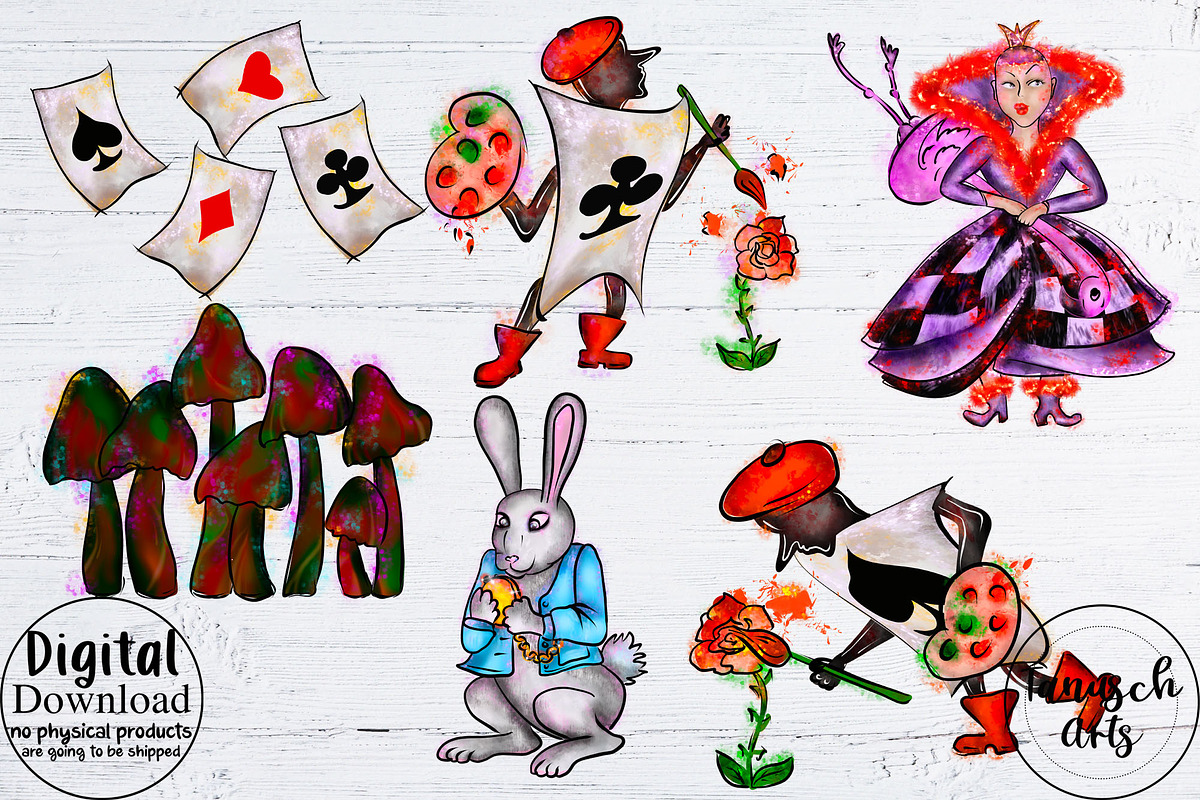 Alice in Wonderland Clipart, an Illustration by TanuschArts (Photo 6 of 8)