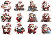 Christmas Funny Santa Clipart, an Illustration by OK Design (Thumbnail 3 of 6)