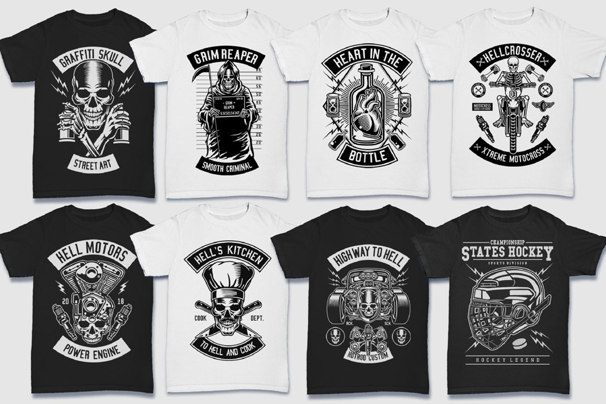 200 Vector Tshirt Designs ( B/W ), an Education Illustration by roach_graphic (Photo 12 of 27)