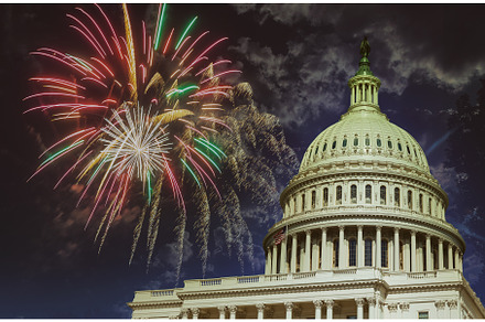 Fireworks rising over Capitol Hill, an Architecture Photo by Ungvar Studio