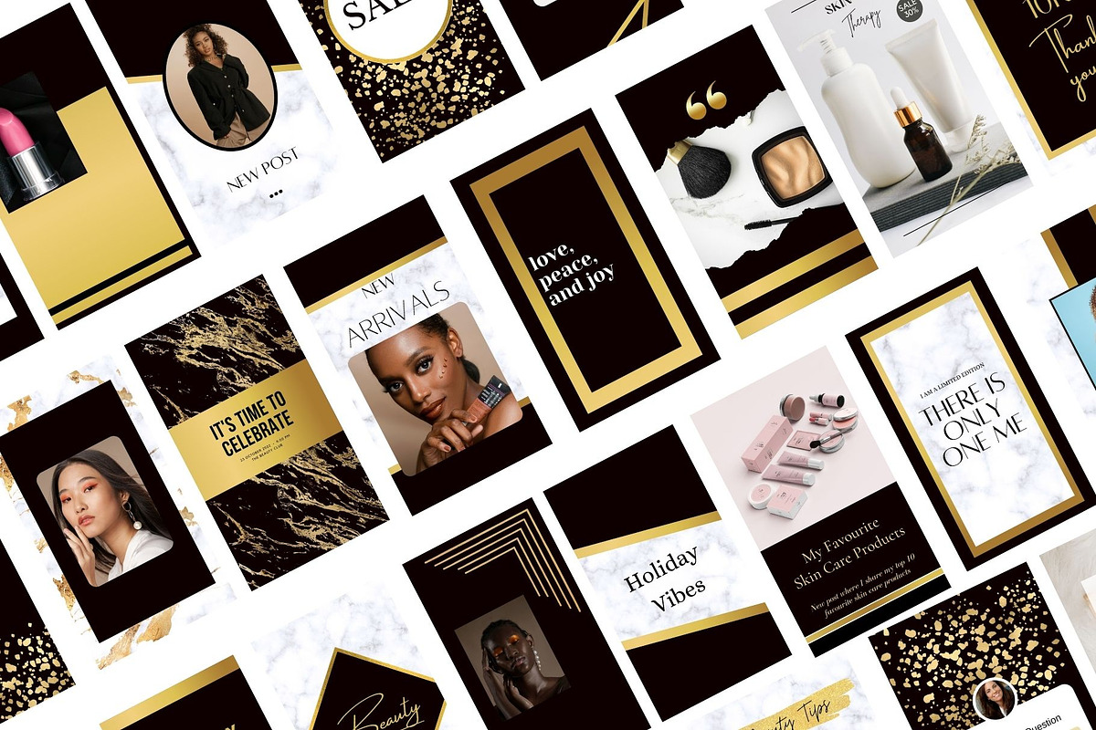 250 Black Gold Instagram Templates,, a Social Media Template by MORION (Photo 3 of 6)