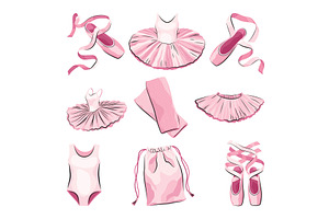 Ballet accessories with pink ballet, an Illustration by the8monkey