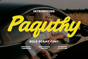 Paquthy Bold Script Font, a Script Font by Maulana Creative