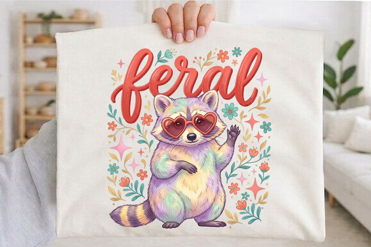 Summer Raccoon Preppy Hand Drawn PNG, a Seasonal Illustration by designcity5 (Photo 3 of 4)