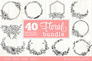Floral frames SVG bundle 40 designs, an Illustration by BlackCatsMedia (Thumbnail 4 of 4)