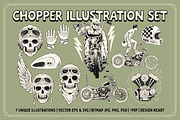 Chopper Illustration Set, an Object Graphic by Bromz Studio (Thumbnail 1 of 6)