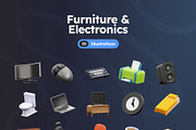 Furniture & Electronics 3D Icons, a Furniture 3D Model by Rakata Studio (Thumbnail 7 of 7)