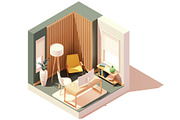 Vector isometric rooms, a Decorative Illustration by tele52 (Thumbnail 10 of 23)