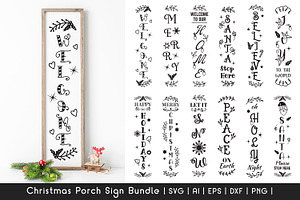 Christmas Porch Sign SVG Bundle