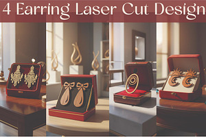 Luxury Laser Cut Earrings, an Object Graphic by Creativeshirt