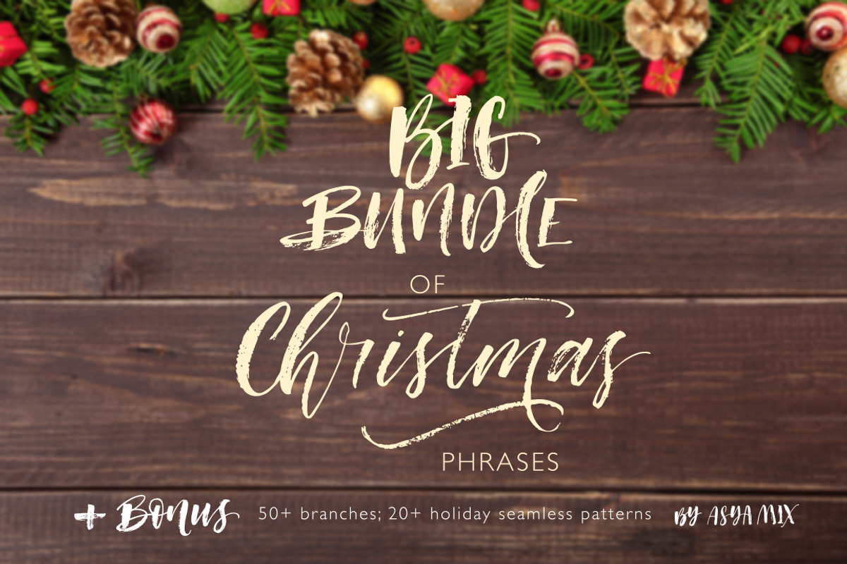Big bundle of Christmas phrases., an Illustration by Asya Mix (Photo 1 of 8)
