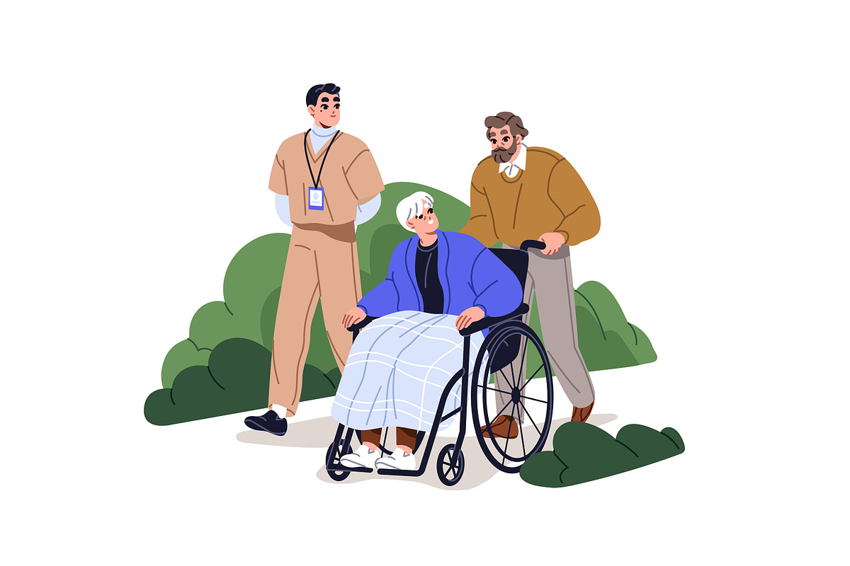 Senior people in nursing home set, a Healthcare Illustration by PaperTrident (Photo 2 of 9)