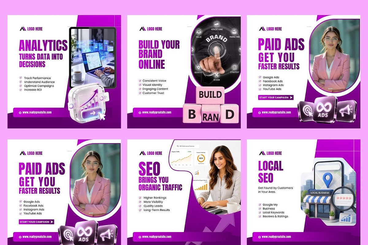 Digital Marketing Social Media Kit, a Social Media Template by Arslan (Photo 2 of 6)