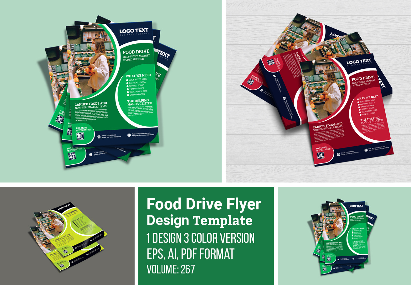 Food Drive Flyer Template, a Flyer Template by MRI STUDIO | Creative Market