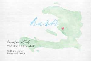 Watercolor Map of Haiti