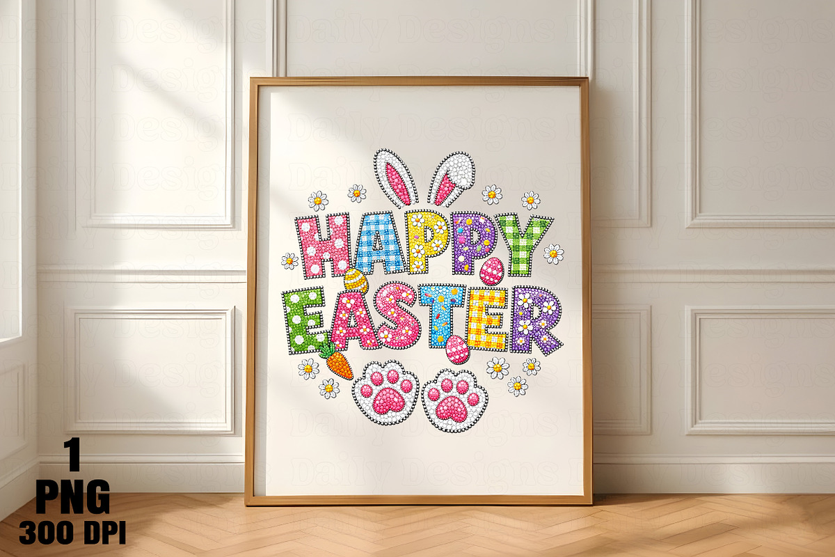 Happy Easter Rhinestone PNG, an Illustration by Daily.Designs (Photo 3 of 5)