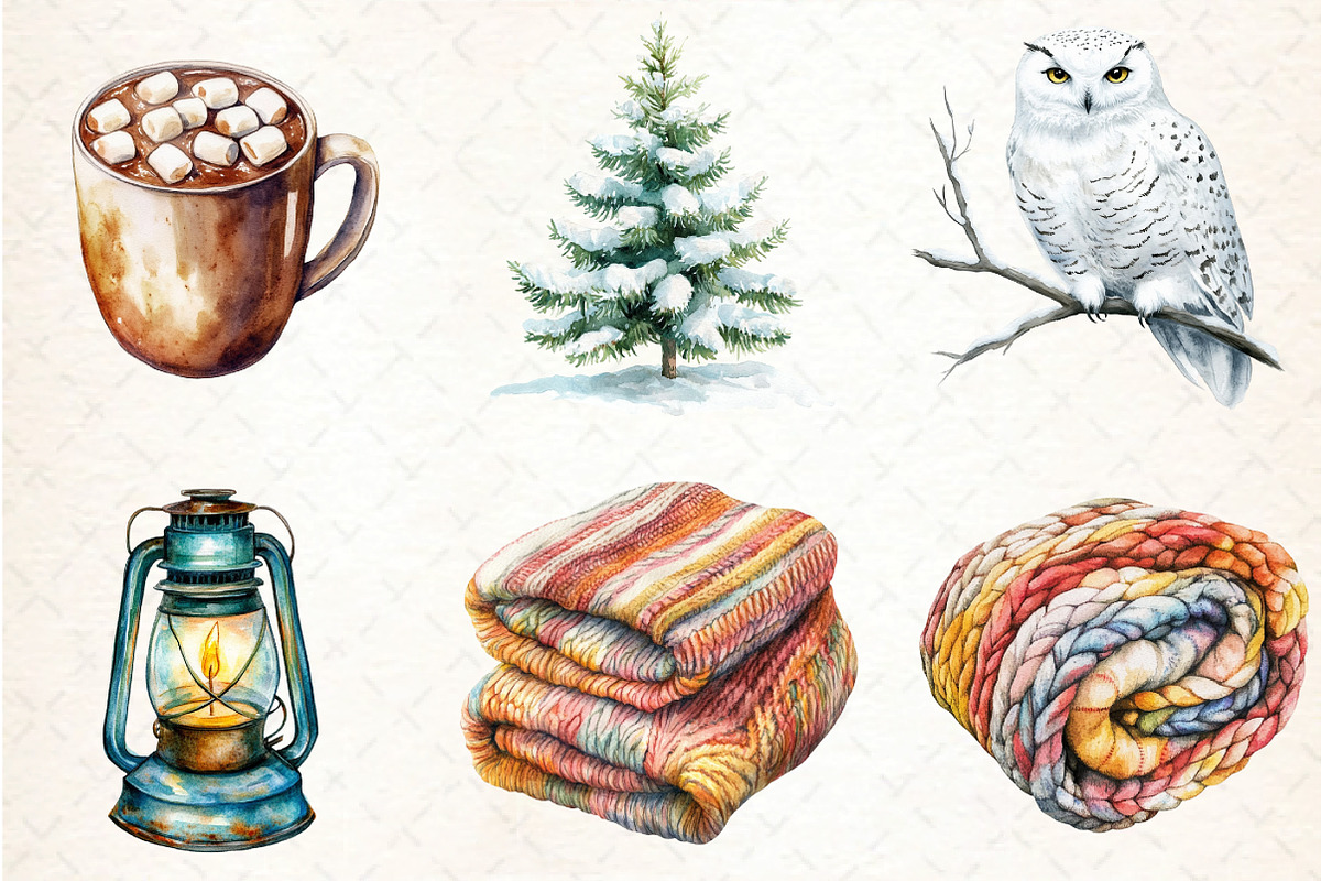 Cozy Winter Clipart, an Illustration by DreamCafeArt (Photo 6 of 7)