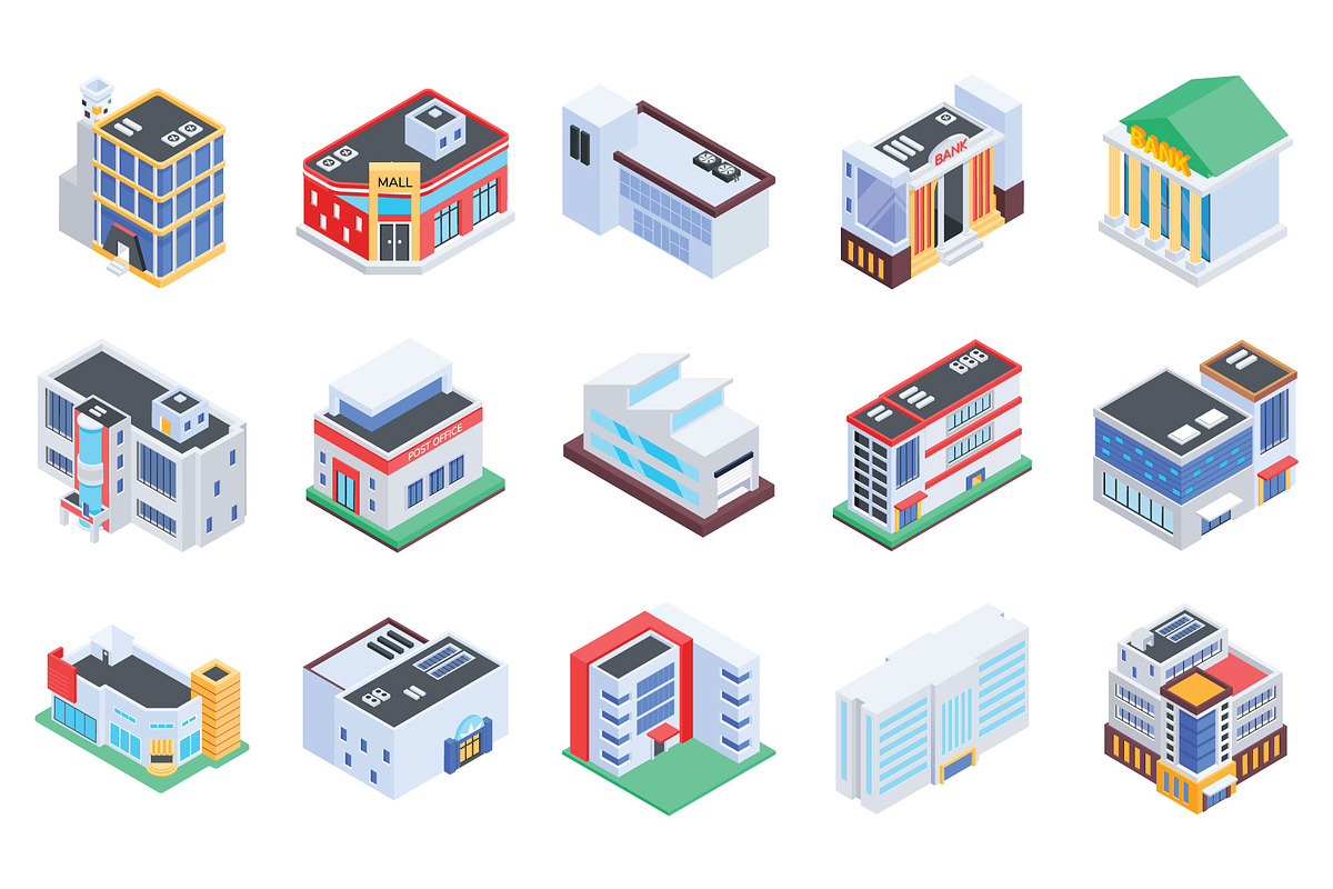 Urban Buildings Isometric, an Icon by Vector Portal (Photo 2 of 2)