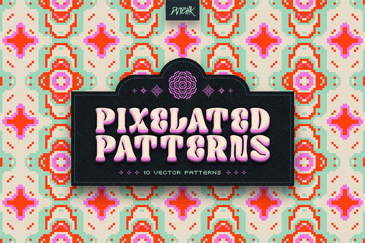 Pixel Mosaic Patterns | Vol. 10, a Pattern Graphic by dvtchk (Photo 2 of 10)