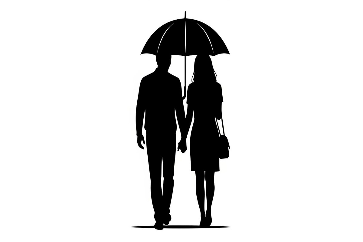 50 Couple Umbrella Silhouette Bundle, an Illustration by Designs_River (Photo 12 of 51)