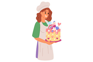 Cheerful chef in uniform holds, a Person Illustration by Vectorbuum