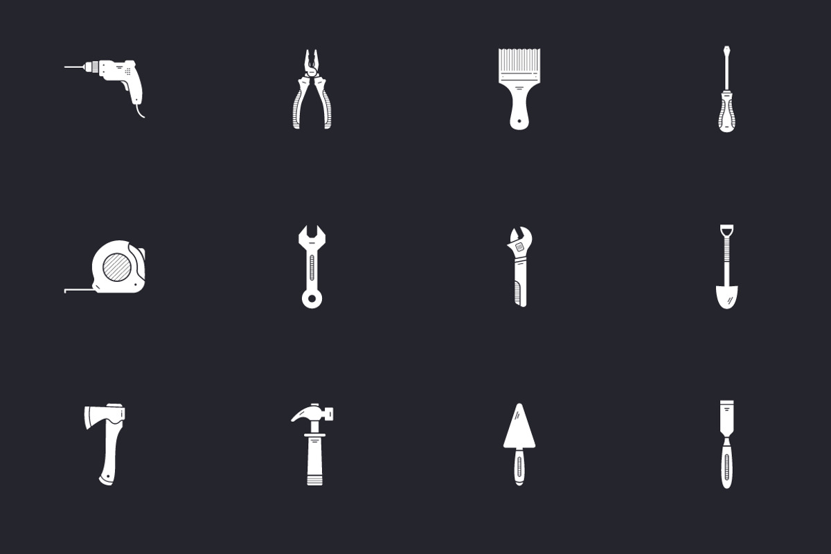 Construction tools (vector icons), a Solid Icon by Artzgeo (Photo 5 of 5)