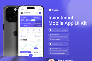 Investly - Investment App UI Kit, an UI Kit Template by Semusim Visual