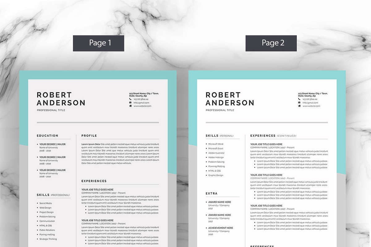 Resume/CV (3 Pages), a Resume Template by SlideCo (Photo 2 of 6)