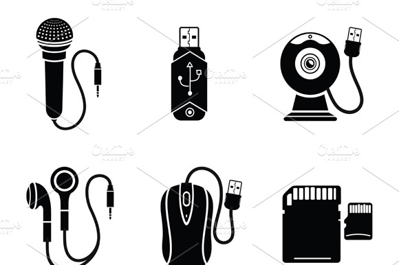 Icon set in black for digital preview 2