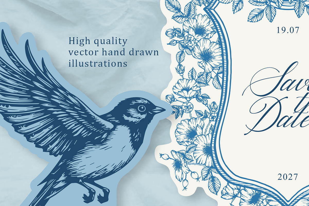 Vintage Wedding Stationery Set, a Stationery Template by Garden in frame (Photo 2 of 9)