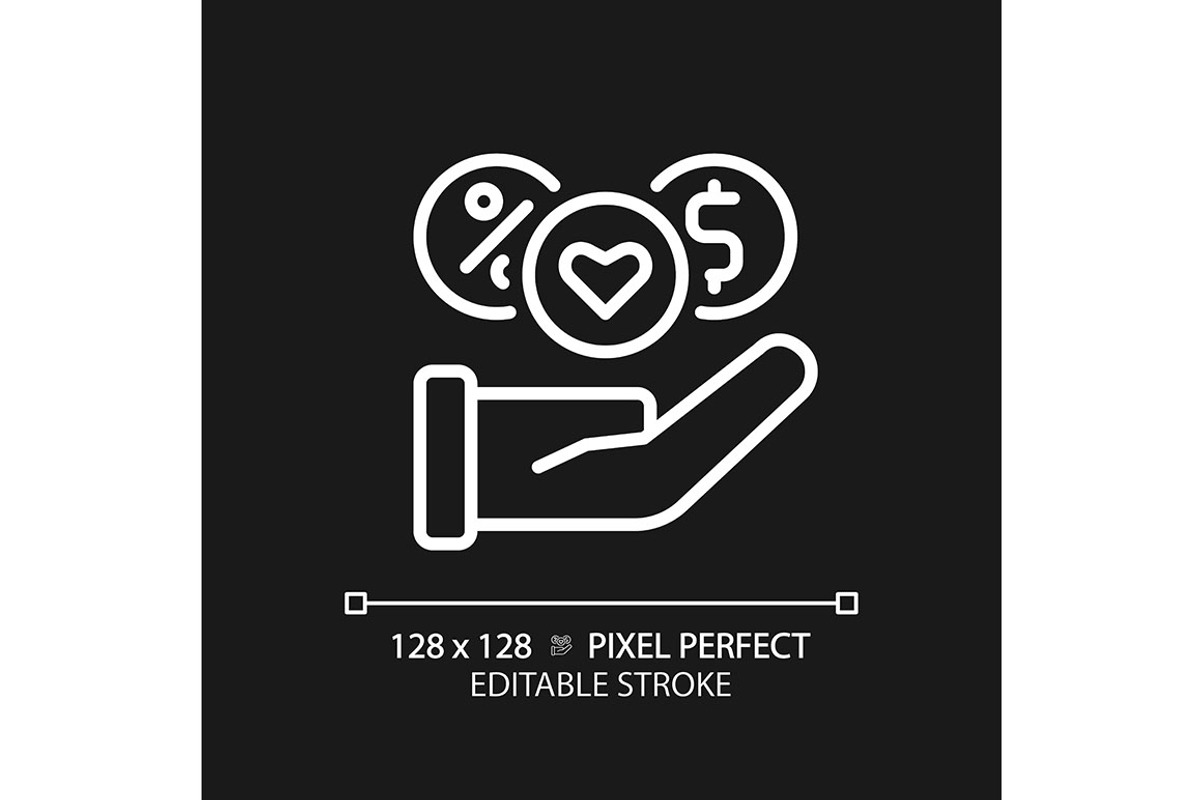 Benefits pixel perfect white linear, an Outline Icon by IMG Visuals